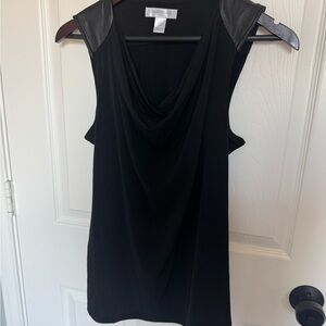 Motherhood Maternity  Black Maternity Top with Leather Accents